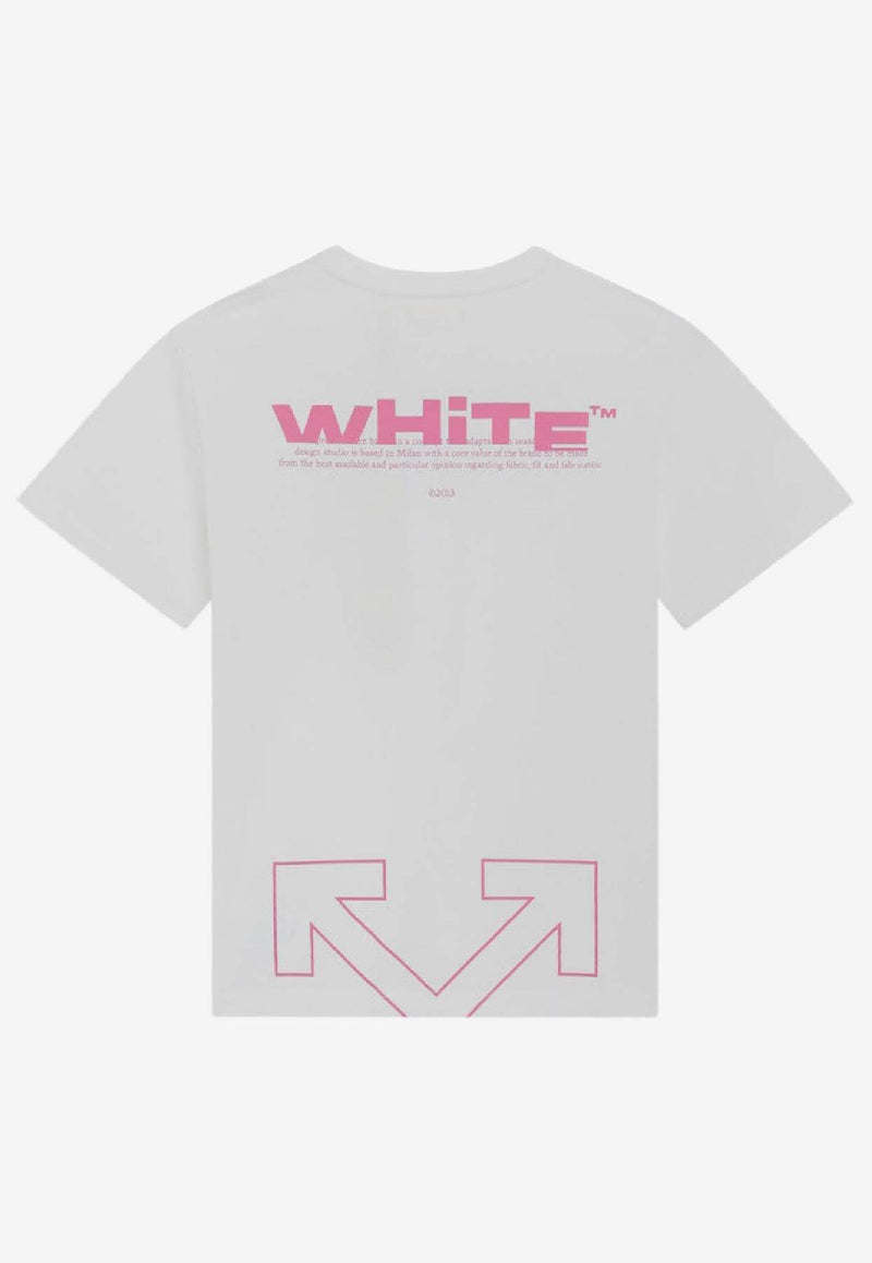 Off-White Kids Girls The Type Logo Shirt OGAA001F25-BJER002/R_OFFW-0132