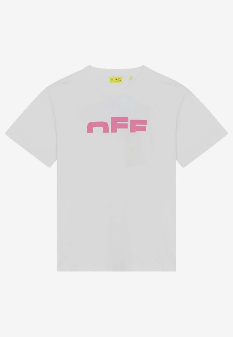 Off-White Kids GirlsThe Type Logo Shirt OGAA001F25JER002/R_OFFW-0132