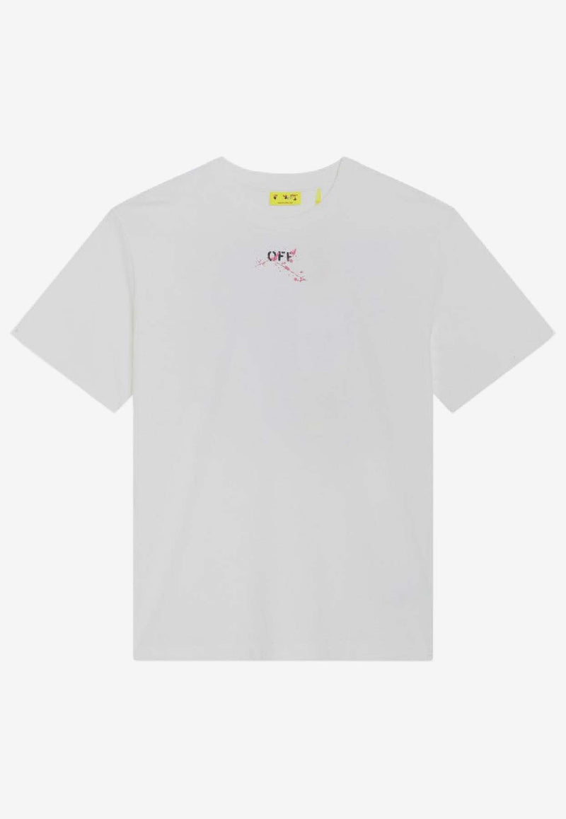 Off-White Kids Girls Diagonal Splat Logo Shirt OGAA001F25JER008/R_OFFW-0132