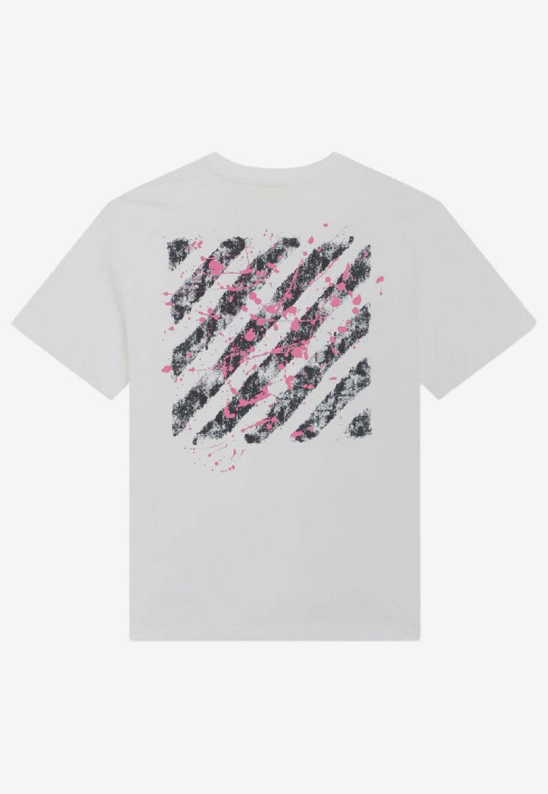 Off-White Kids Girls Diagonal Splat Logo Shirt OGAA001F25JER008/R_OFFW-0132