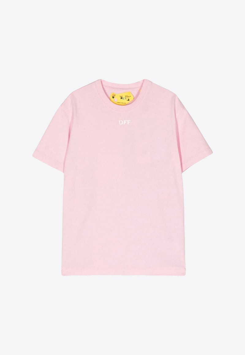 Off-White Kids Girls Logo Short-Sleeved T-shirt OGAA001S23JER002-3001 Pink