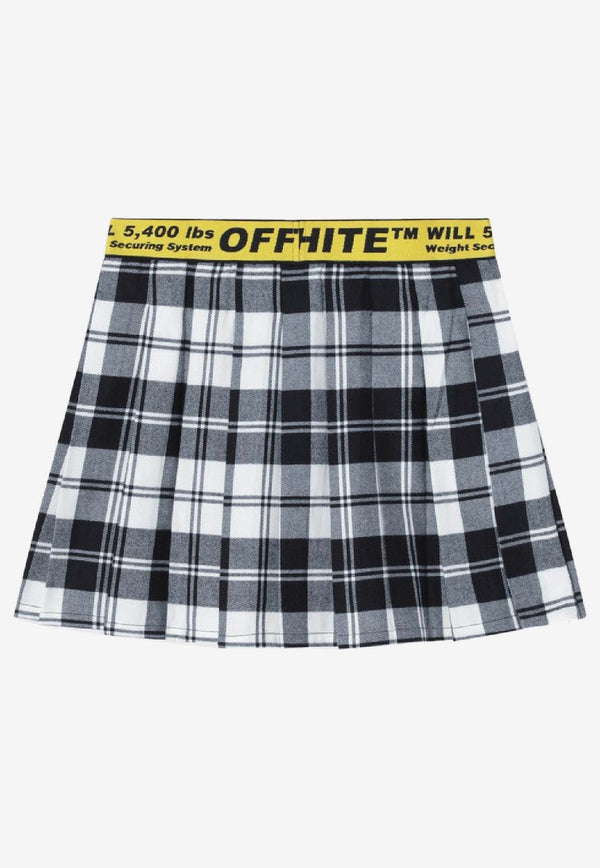 Off-White Kids Girls Diagonal Checked Flannel Skirt OGCC02AF25FAB001/R_OFFW-1018