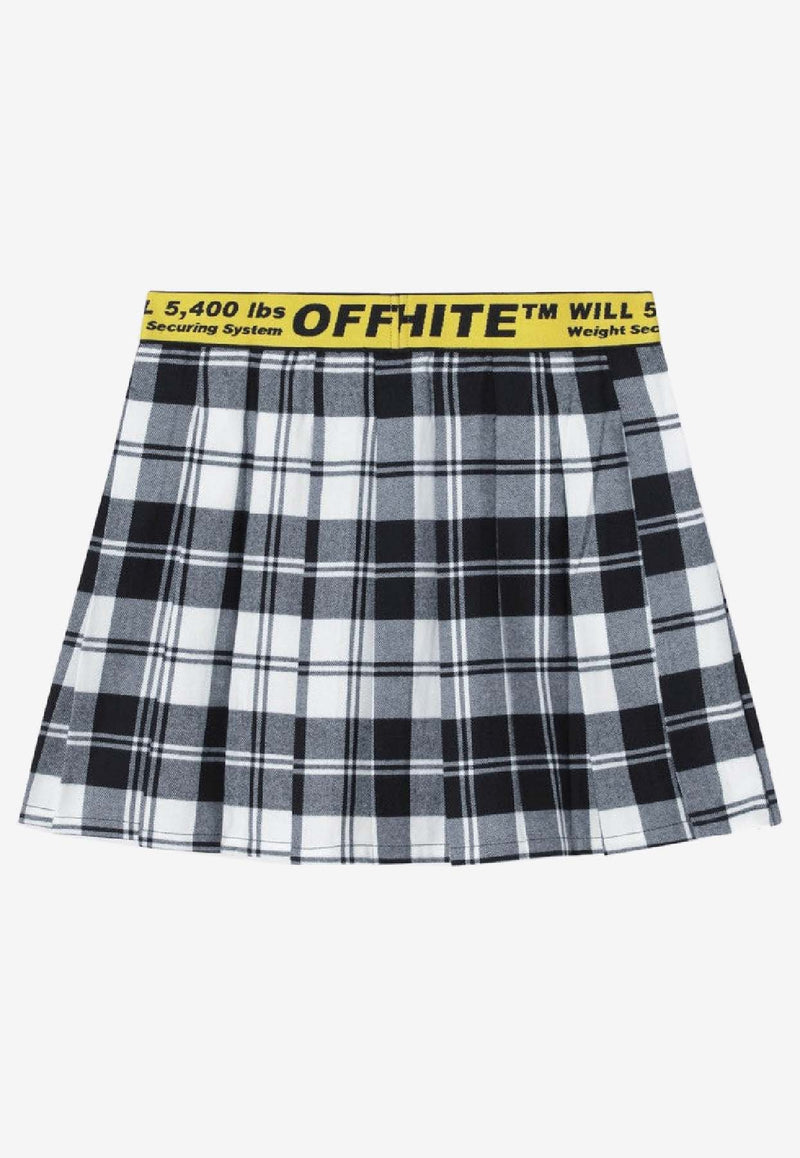 Off-White Kids Girls Diagonal Checked Flannel Skirt OGCC02AF25FAB001/R_OFFW-1018
