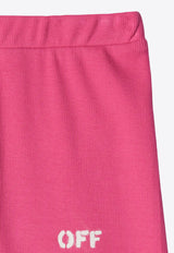 Off-White Kids Girls Logo Knitted Leggings OGCD002S23JER001-3201 Pink