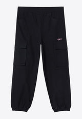 Off-White Kids Girls OFF Stamp Cargo Pants Black OGCF005F24-BFAB001/P_OFFW-1030