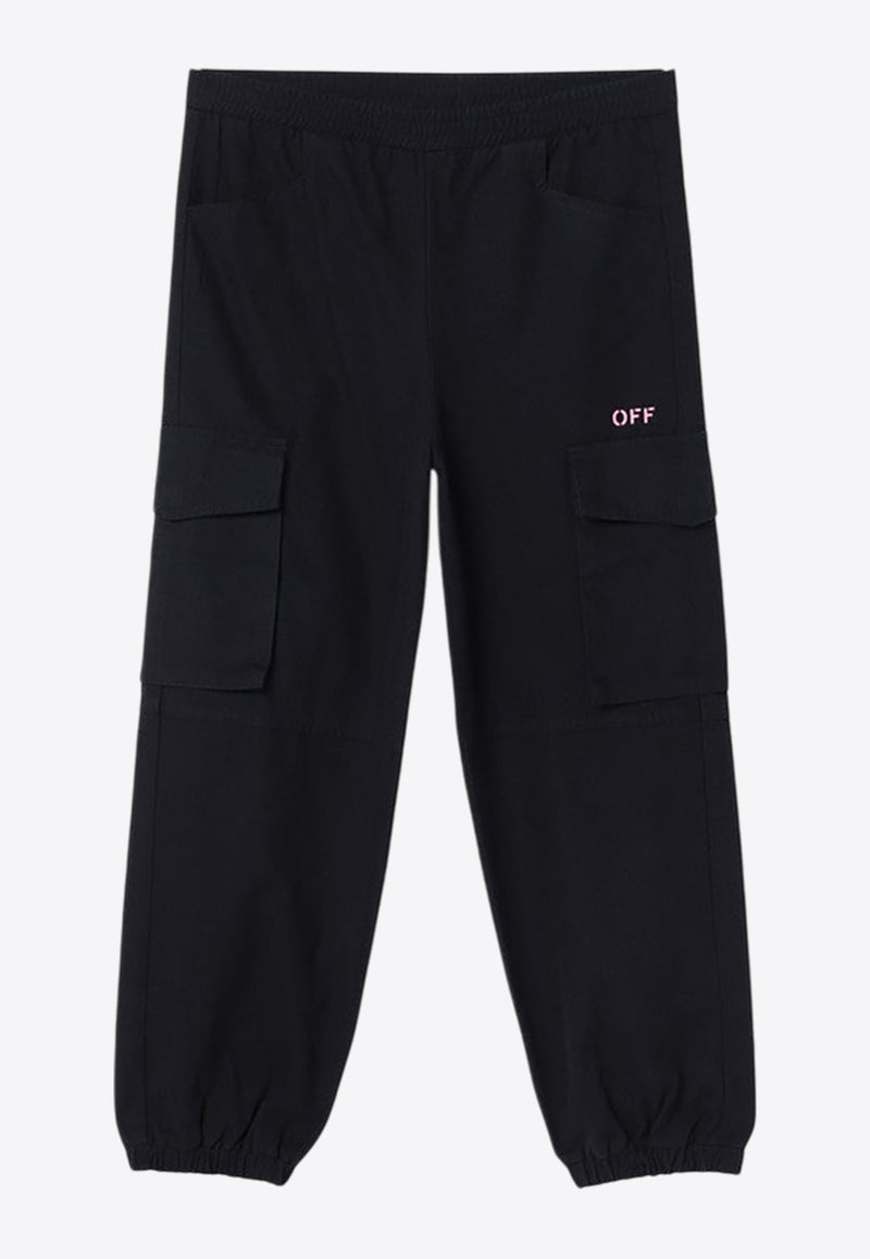 Off-White Kids Girls OFF Stamp Cargo Pants Black OGCF005F24-BFAB001/P_OFFW-1030