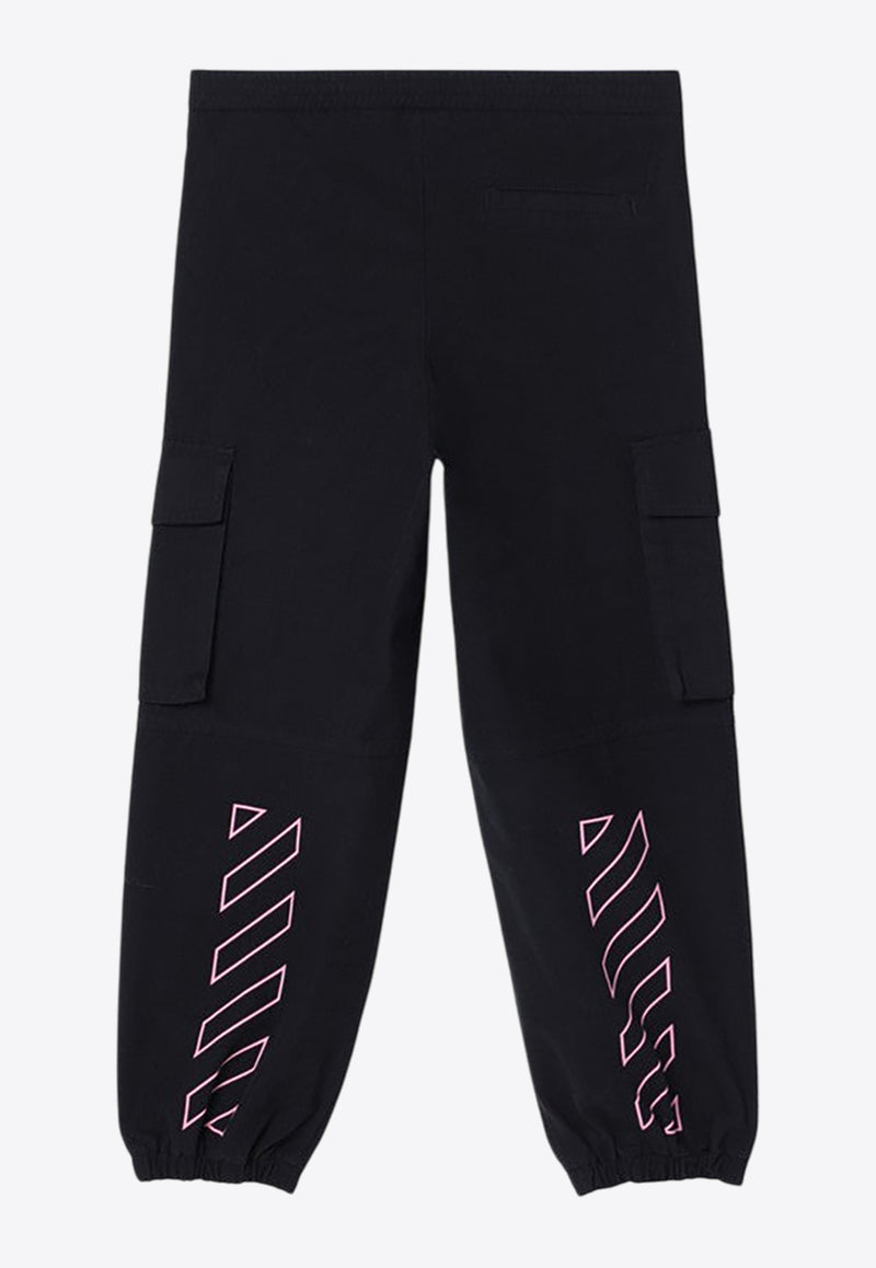 Off-White Kids Girls OFF Stamp Cargo Pants Black OGCF005F24-BFAB001/P_OFFW-1030