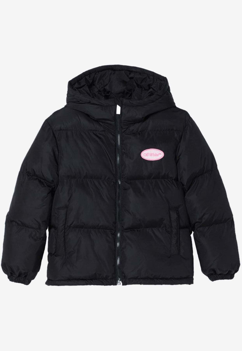 Off-White Kids Girls Logo Patch Padded Jacket Black OGEJ002F24FAB001/P_OFFW-103C