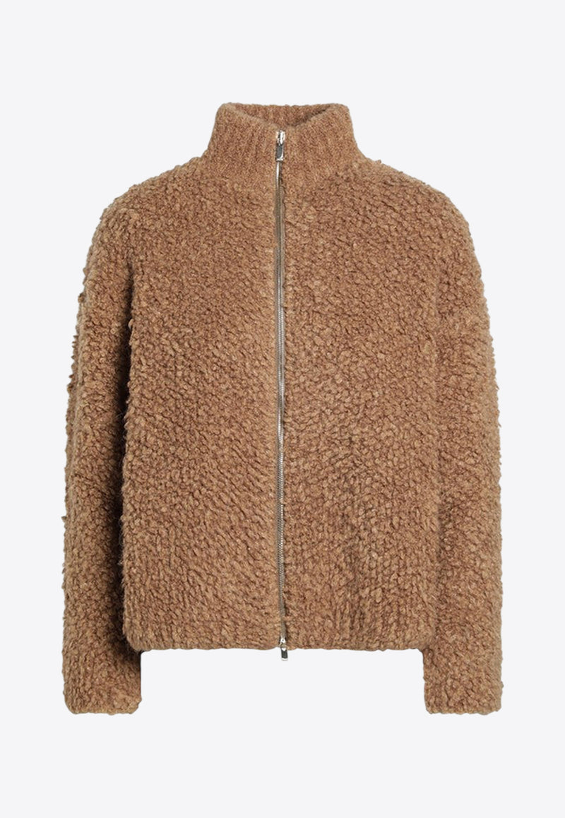 Max Mara Oggetti Wool-Blend Bouclé Cardigan Beige OGGETTIWO/R_MAXMS-003