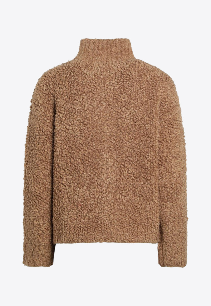 Max Mara Oggetti Wool-Blend Bouclé Cardigan Beige OGGETTIWO/R_MAXMS-003