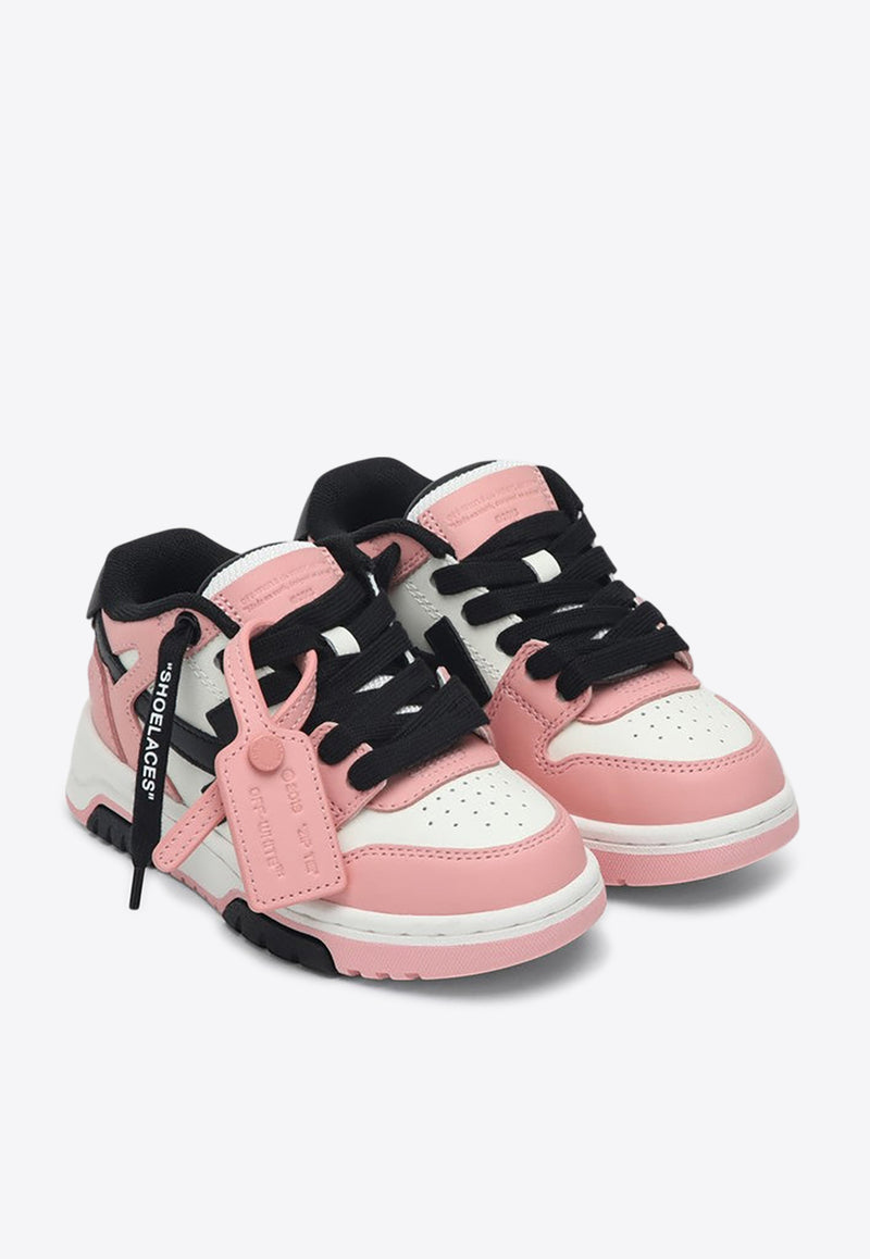 Off-White Kids Girls Out Of Office Leather Sneakers Pink OGIA007S25-BLEA001/Q_OFFW-3010