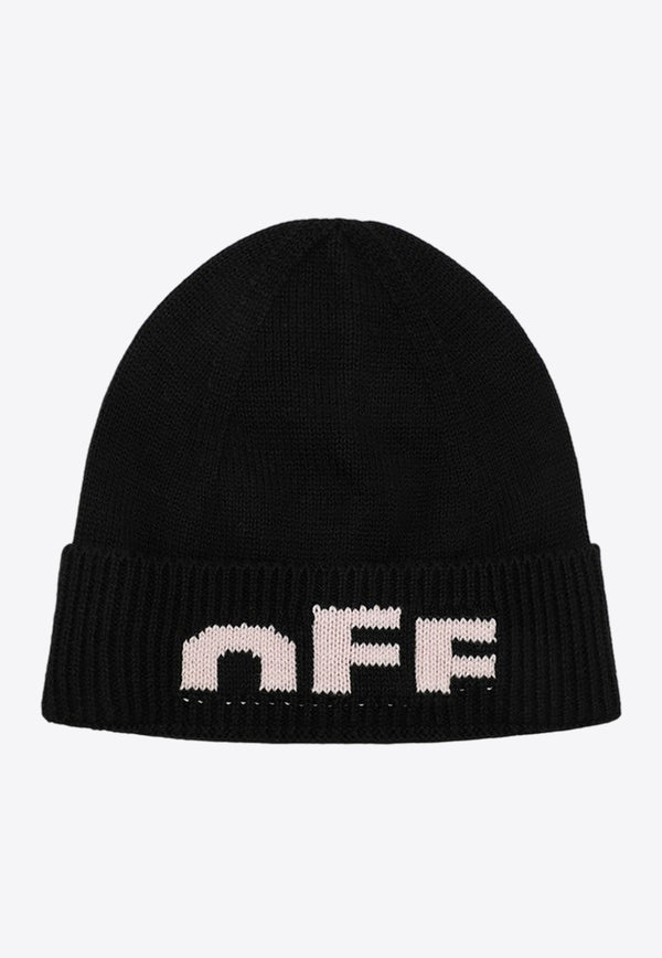 Off-White Logo Ribbed Beanie OGLC001F25KNI002/R_OFFW-103C