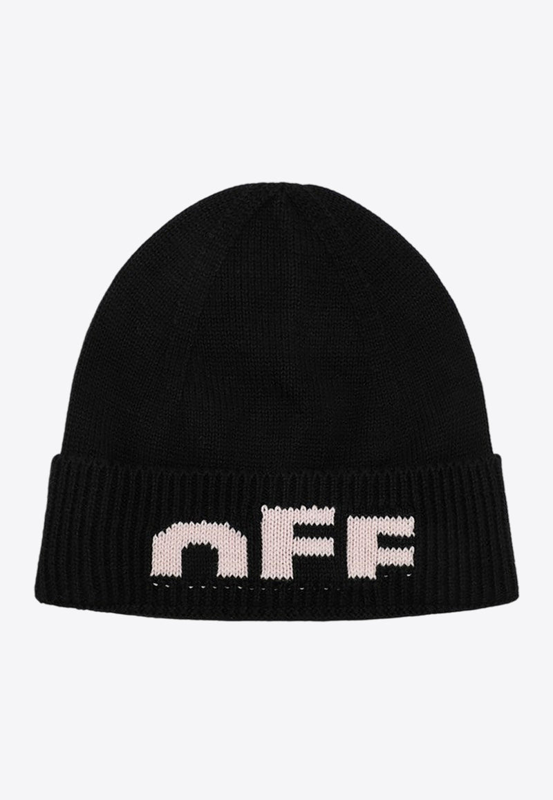 Off-White Logo Ribbed Beanie OGLC001F25KNI002/R_OFFW-103C