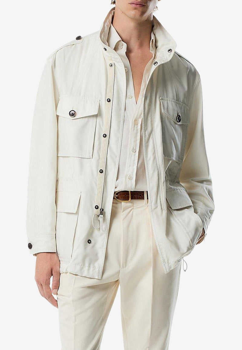 Tom Ford Zip Collar Field Jacket OJM016-FMS040S25 AW004 White