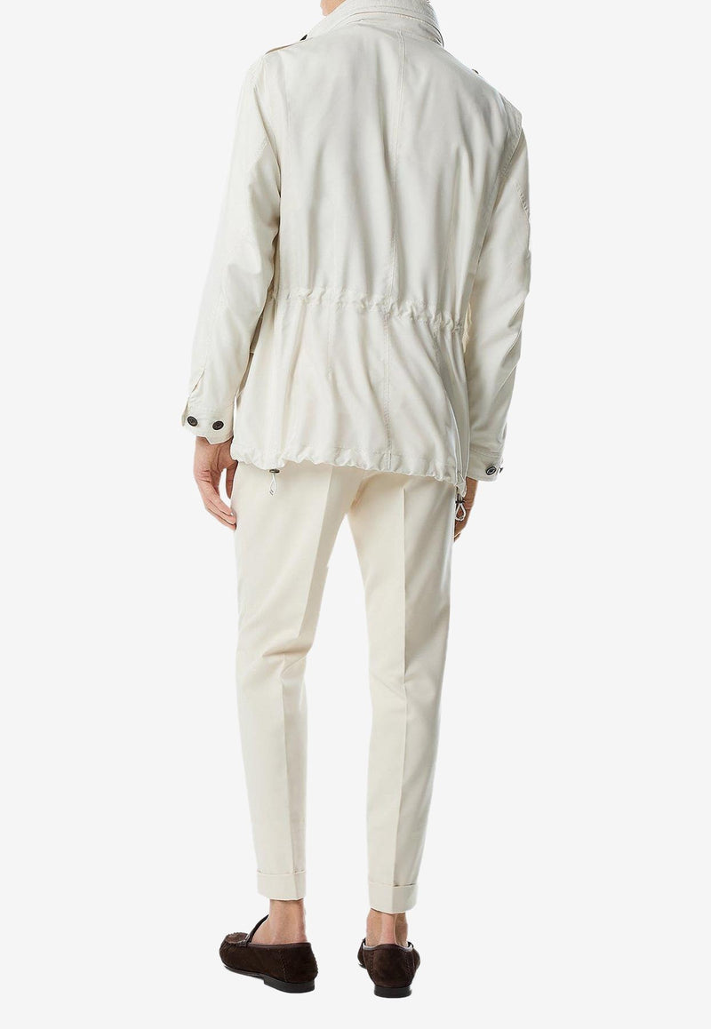 Tom Ford Zip Collar Field Jacket OJM016-FMS040S25 AW004 White