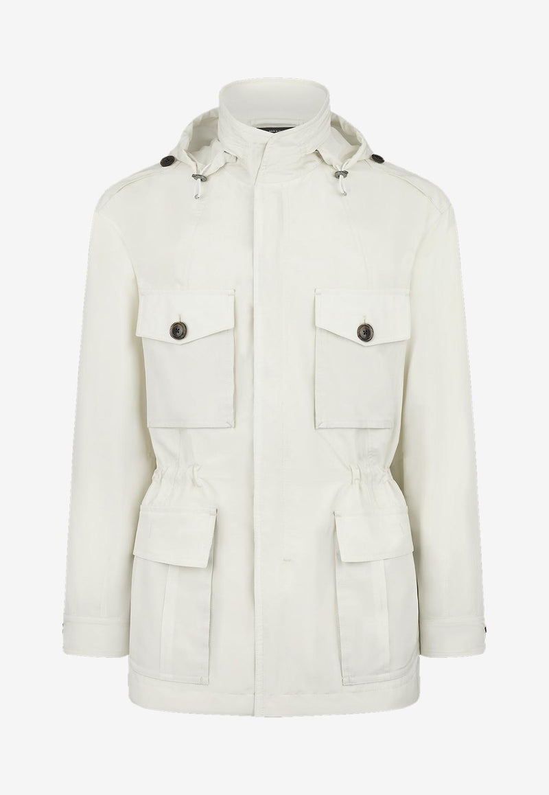 Tom Ford Zip Collar Field Jacket OJM016-FMS040S25 AW004 White