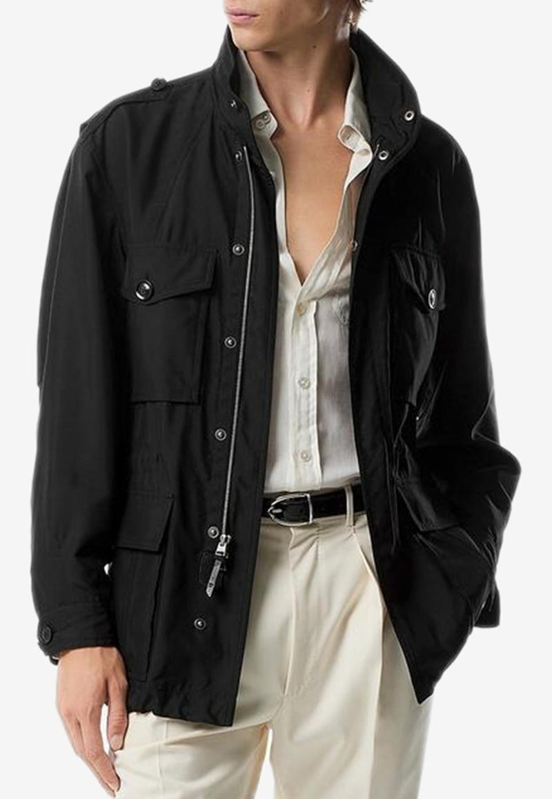 Tom Ford Zip Collar Field Jacket OJM016-FMS040S25 LB999 Black