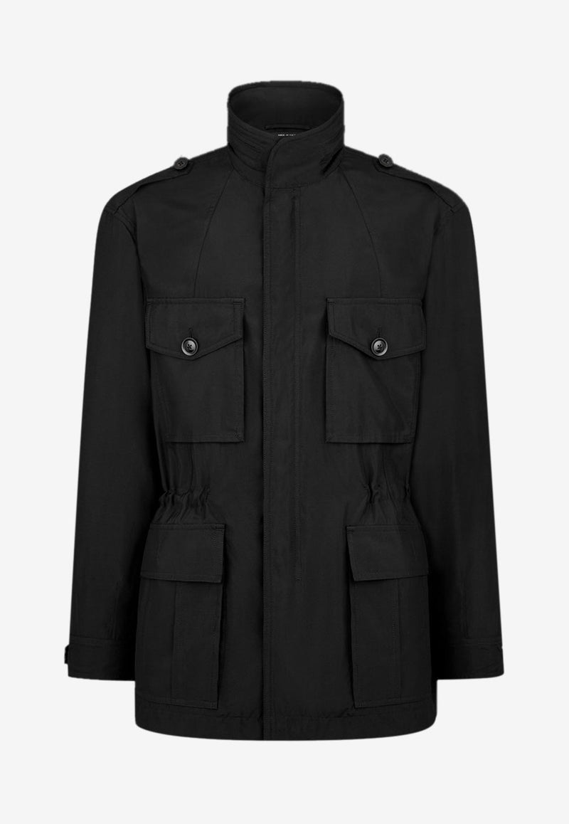 Tom Ford Zip Collar Field Jacket OJM016-FMS040S25 LB999 Black