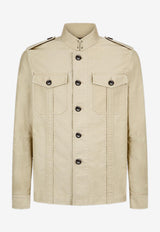 Tom Ford Stand Collar Overshirt OJS011-FMC171S25 JB255 Beige