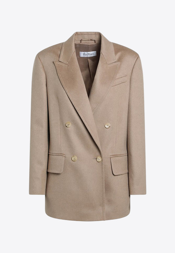 Max Mara Embroidered M Cashmere Beanie Gray MMRETINAWS/R_MAXM-034