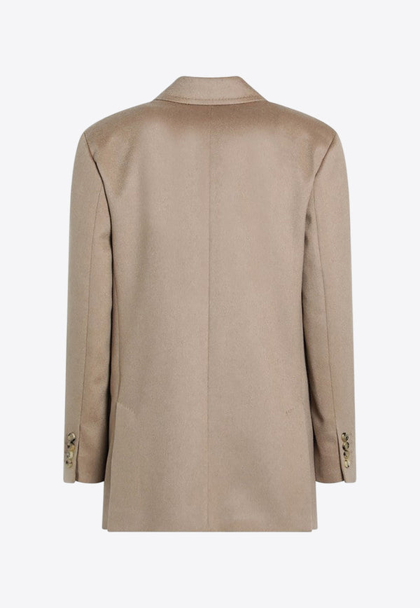 Max Mara Embroidered M Cashmere Beanie Gray MMRETINAWS/R_MAXM-034