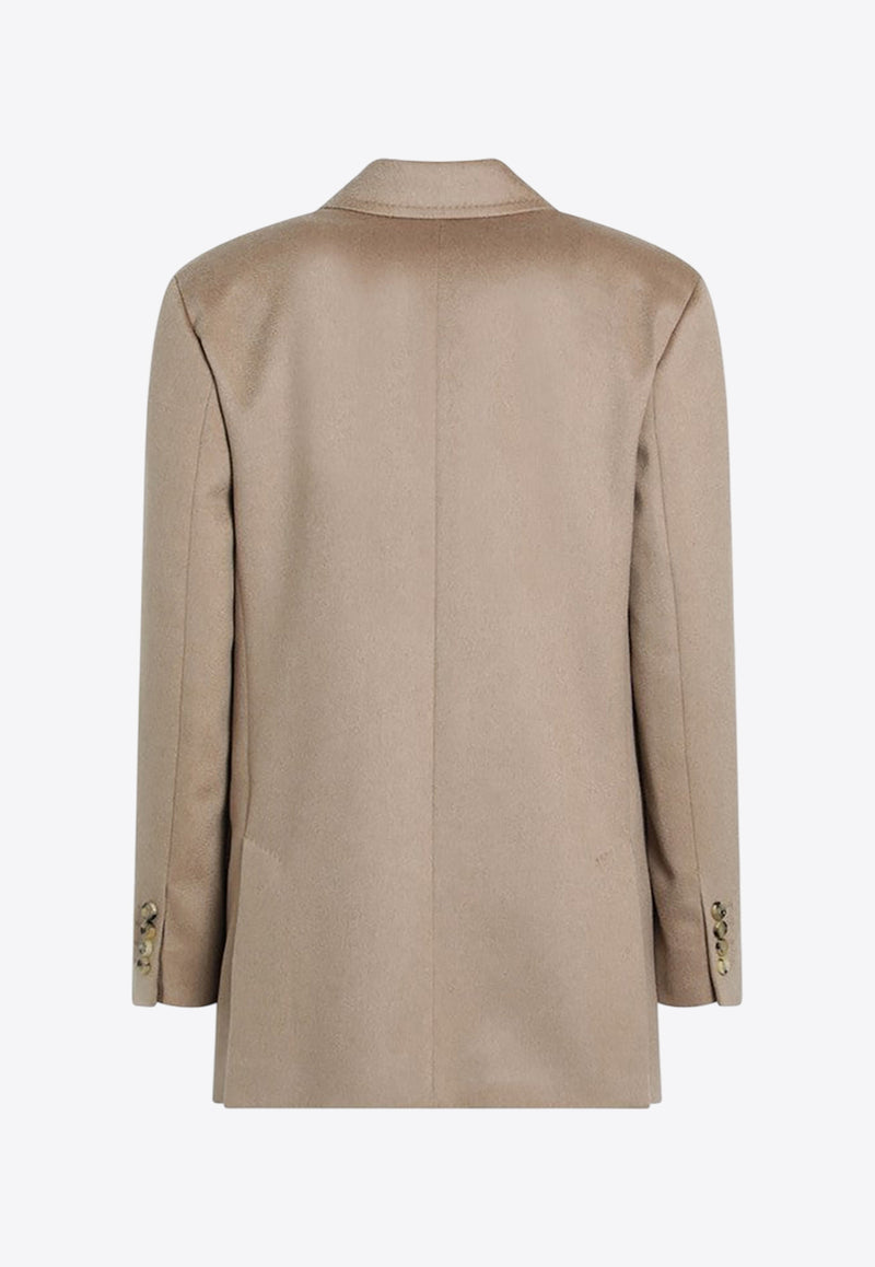 Max Mara Embroidered M Cashmere Beanie Gray MMRETINAWS/R_MAXM-034