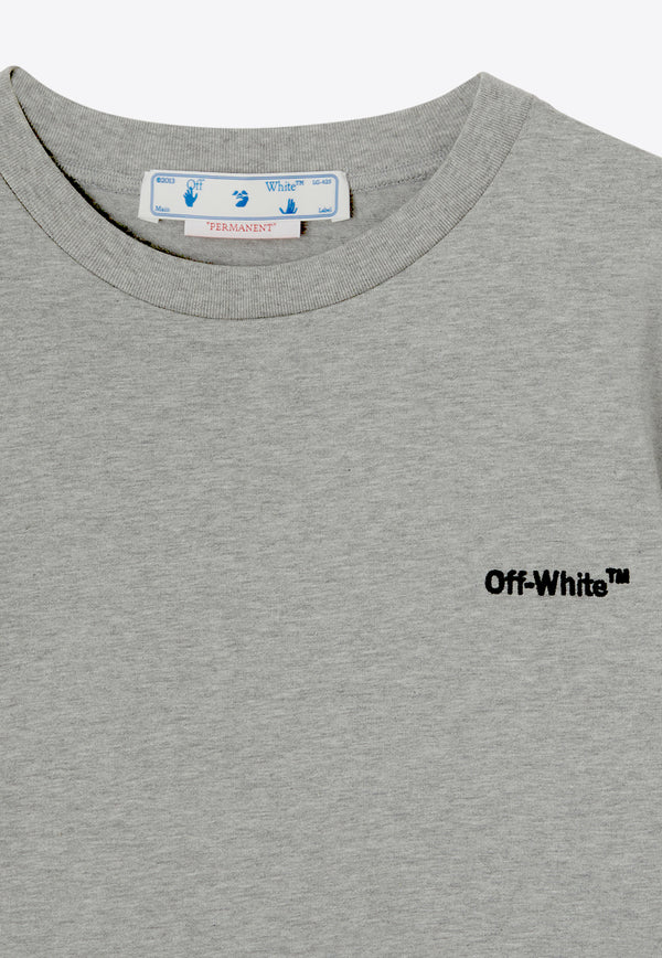 Off-White Logo Short-Sleeved T-shirt OMAA027C99JER009-0810 Gray