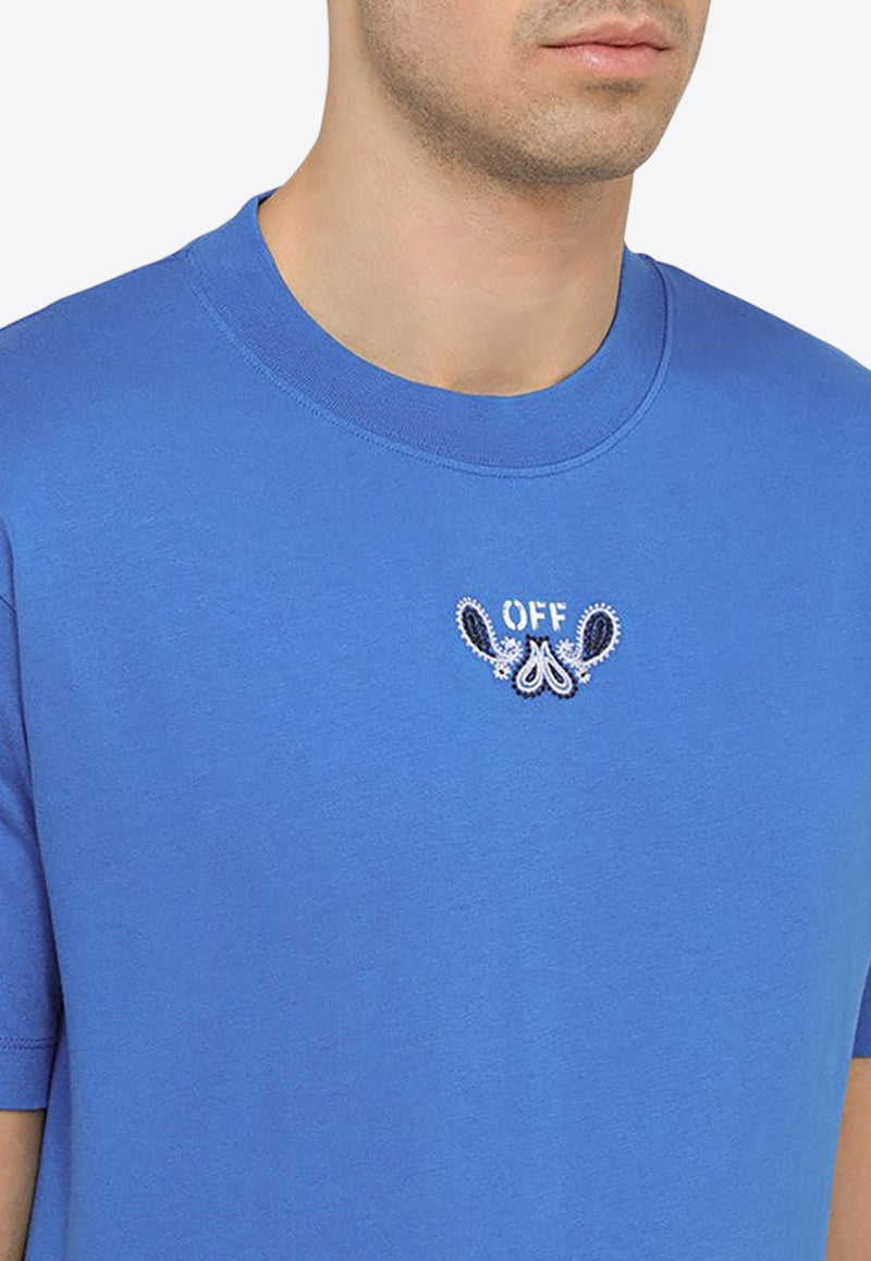 Off-White Bandana Arrow Crewneck T-shirt Blue OMAA027S24JER001/O_OFFW-4601