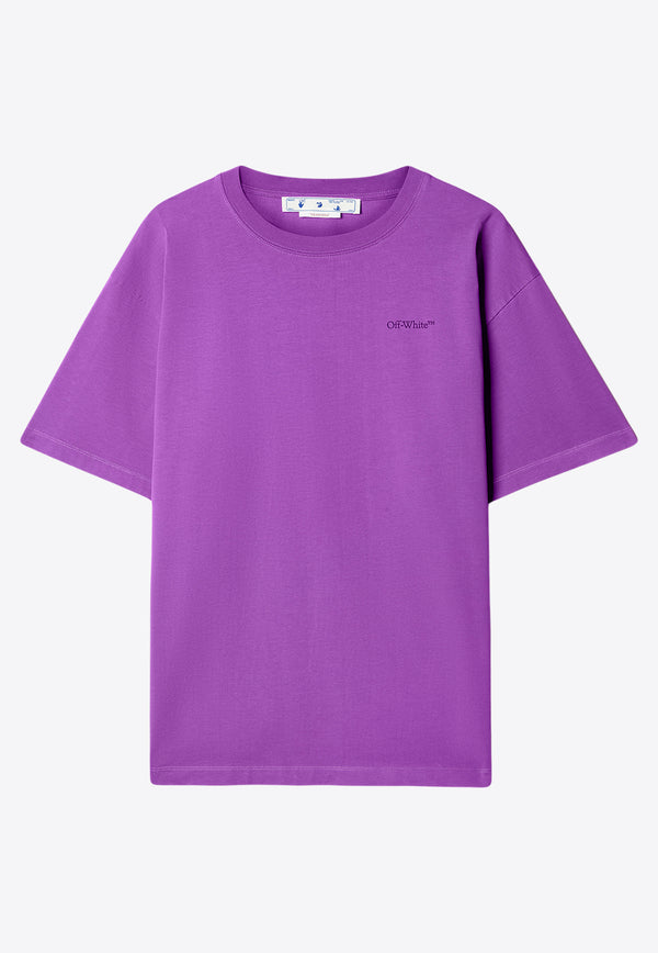 Off-White Oversized Logo Short-Sleeved T-shirt OMAA038S23JER002-3610 Purple