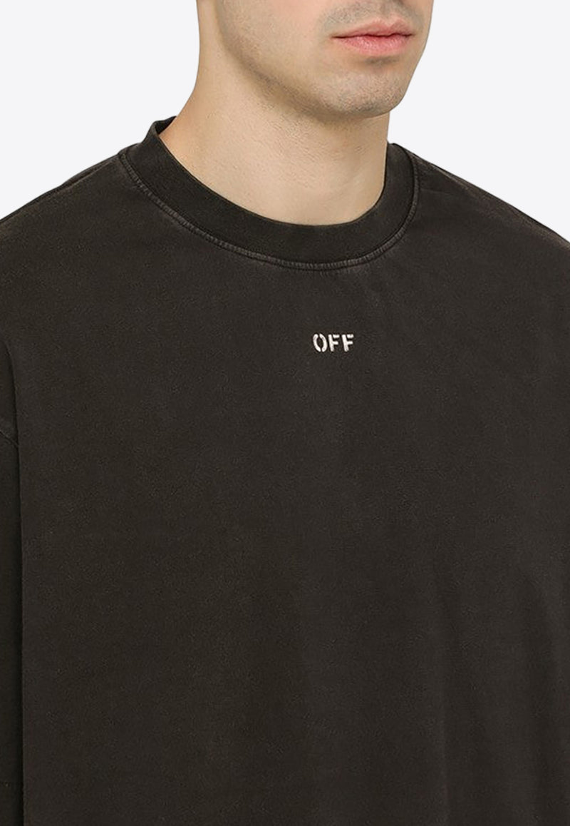 Off-White Logo-Printed Crewneck T-shirt OMAA120C99JER006/O_OFFW-1077