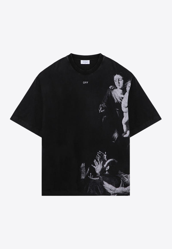 Off-White Blurred Mary Print T-shirt Black OMAA120F24JER009/P_OFFW-1001