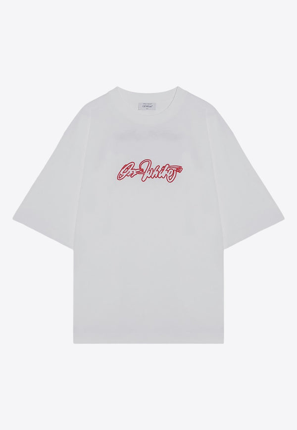 Off-White Logo Print Crewneck T-shirt White OMAA120F24JER00F/P_OFFW-0125