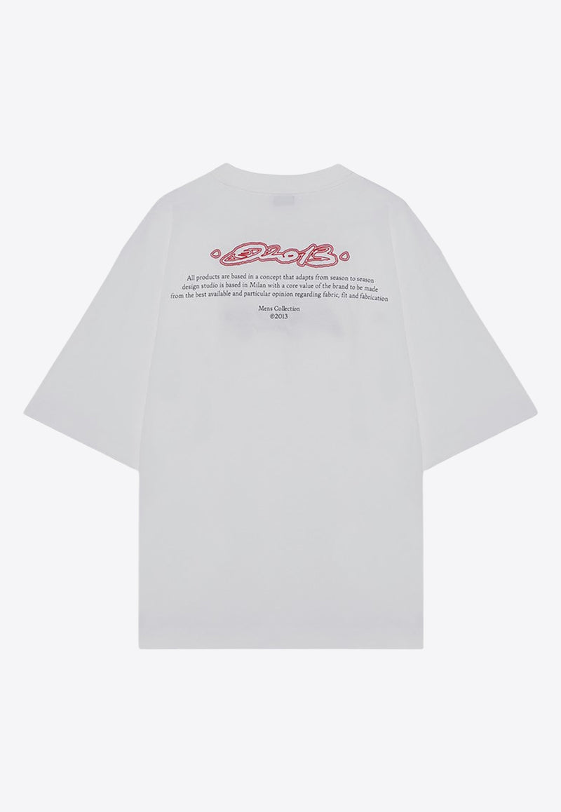 Off-White Logo Print Crewneck T-shirt White OMAA120F24JER00F/P_OFFW-0125