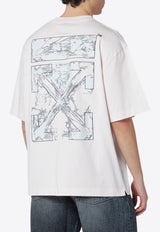 Off-White Paint Arrow Skate T-shirt Mauve OMAA120S26JER00R/S_OFFW-6080