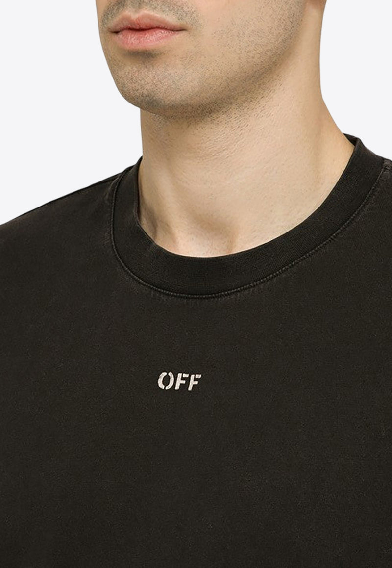 Off-White Stamp Mary Print Oversized T-shirt Black OMAA161S24JER007/O_OFFW-1001