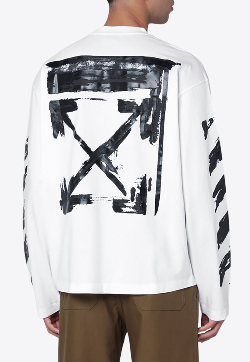 Off-White Arrow Print Long-Sleeved T-shirt White OMAB09CF25JER003/R_OFFW-0110
