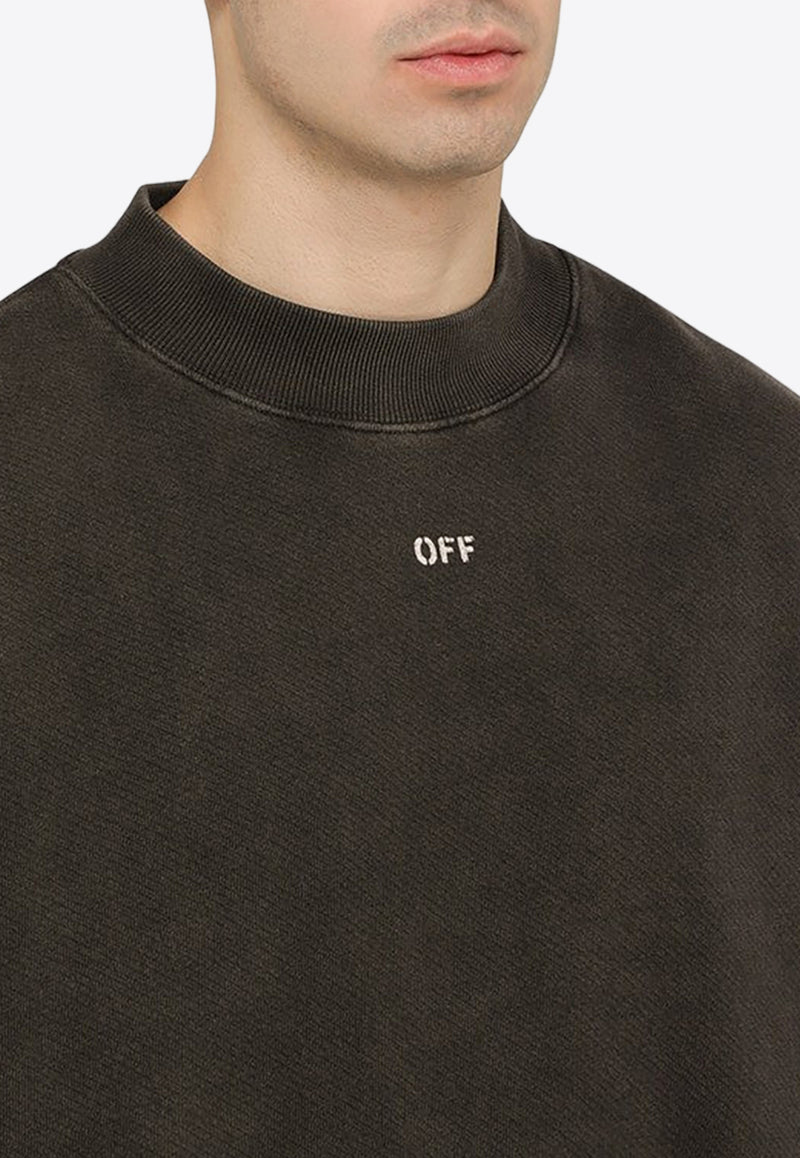 Off-White Logo-Embroidered Crewneck Sweatshirt OMBA070C99FLE002/O_OFFW-1077