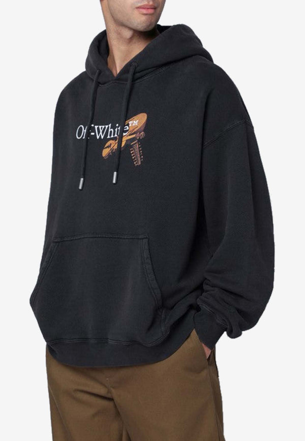 Off-White Cupid Arrow Print Faded Hooded Sweatshirt Black OMBB085F25FLE011/R_OFFW-1301