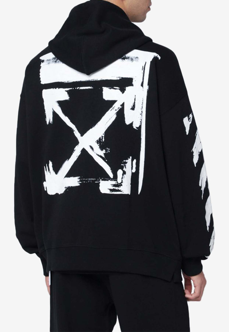 Off-White Brushstroke Arrow Print Zip-Up Hoodie Black OMBE015F25FLE002/R_OFFW-1001