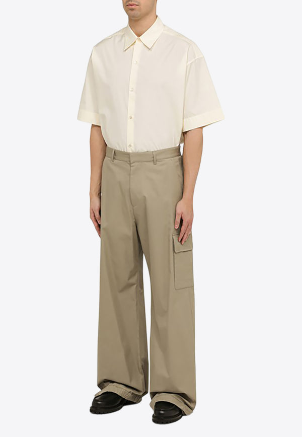 Off-White Wide-Leg Cargo Pants Beige OMCF037S24FAB001/O_OFFW-6262