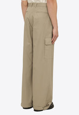 Off-White Wide-Leg Cargo Pants Beige OMCF037S24FAB001/O_OFFW-6262