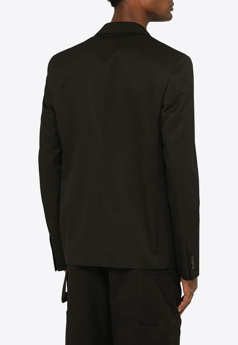 Off-White Single-Breasted Blazer in Wool OMEN063F23FAB001/N_OFFW-1010 Black