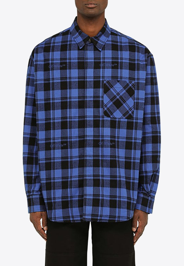 Off-White Checked Padded Shirt OMES003F23FAB001/N_OFFW-4800 Blue