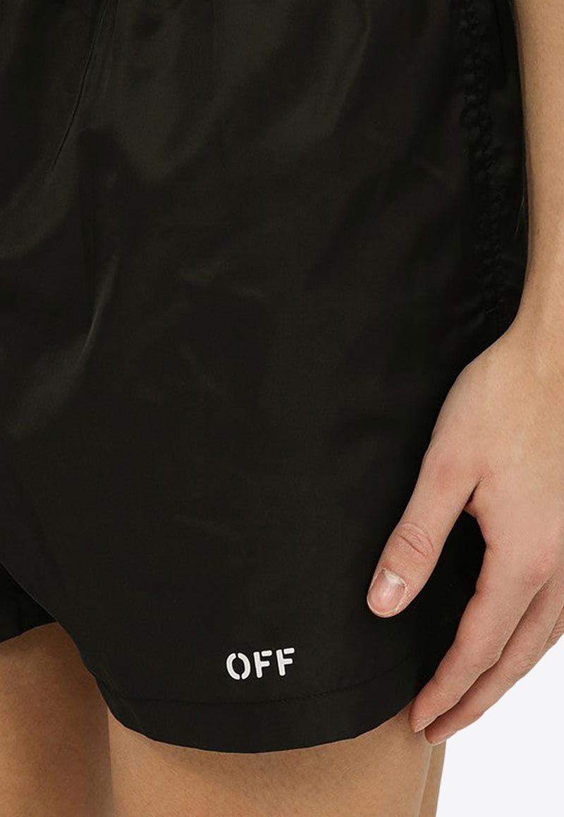 Off-White OFF Stamp Swim Shorts Black OMFD011C99FAB001/O_OFFW-1001