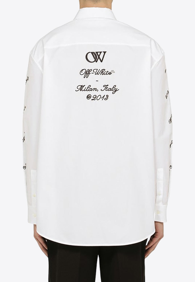 Off-White Logo-Printed Buttoned Shirt OMGE004S24FAB002/O_OFFW-0110