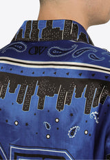 Off-White Bandana Print Bowling Shirt Blue OMGG013S24FAB003/O_OFFW-4646