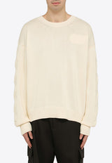 Off-White 3D Diagonal-Stripe Crewneck Sweater OMHE151C99KNI001/O_OFFW-6161