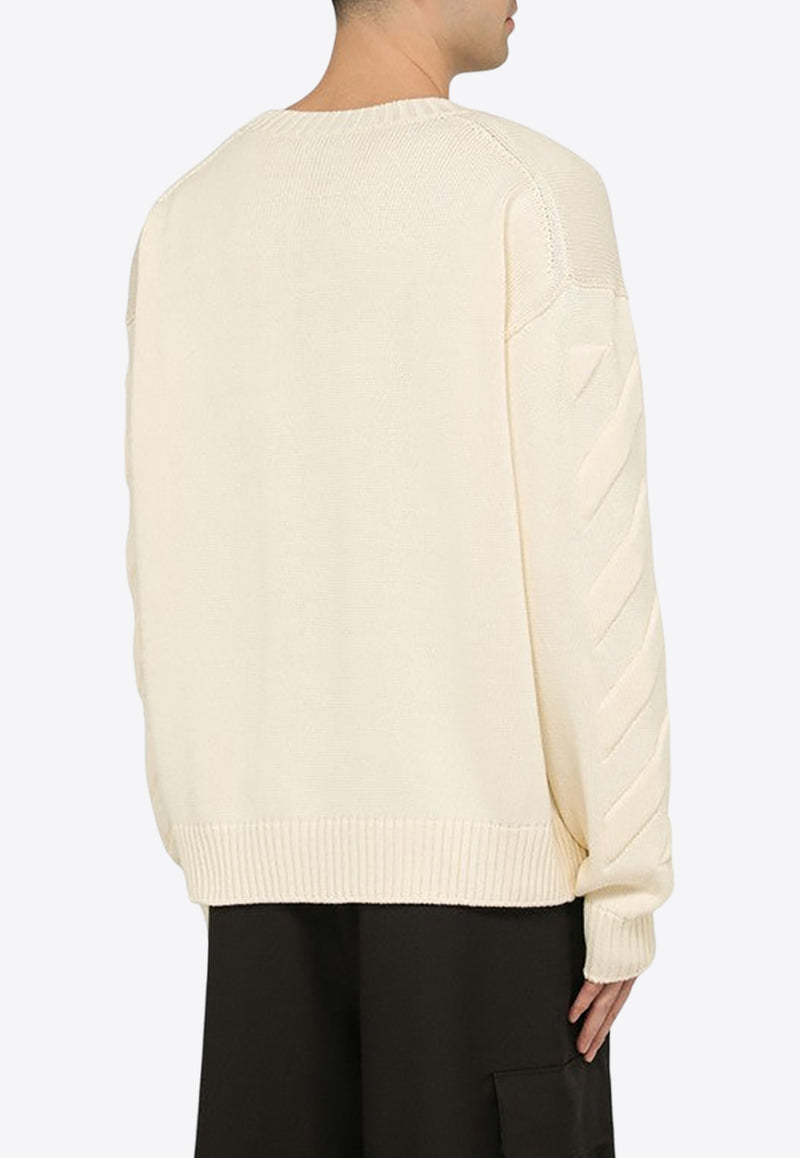Off-White 3D Diagonal-Stripe Crewneck Sweater OMHE151C99KNI001/O_OFFW-6161