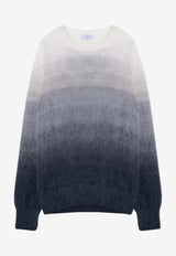 Off-White Arrow Mohair Knit Gradient Sweater Gray OMHE170F24KNI001/P_OFFW-0610