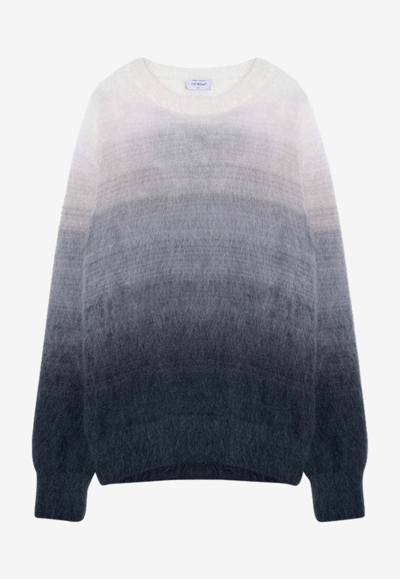 Off-White Arrow Mohair Knit Gradient Sweater Gray OMHE170F24KNI001/P_OFFW-0610